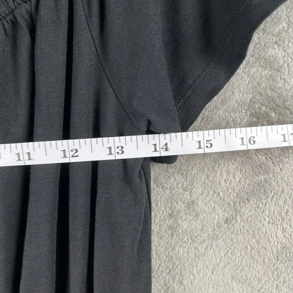 Old Navy Off Shoulder Midi Dress Women’s Small Black Ruffle Hem Bohemian Resort